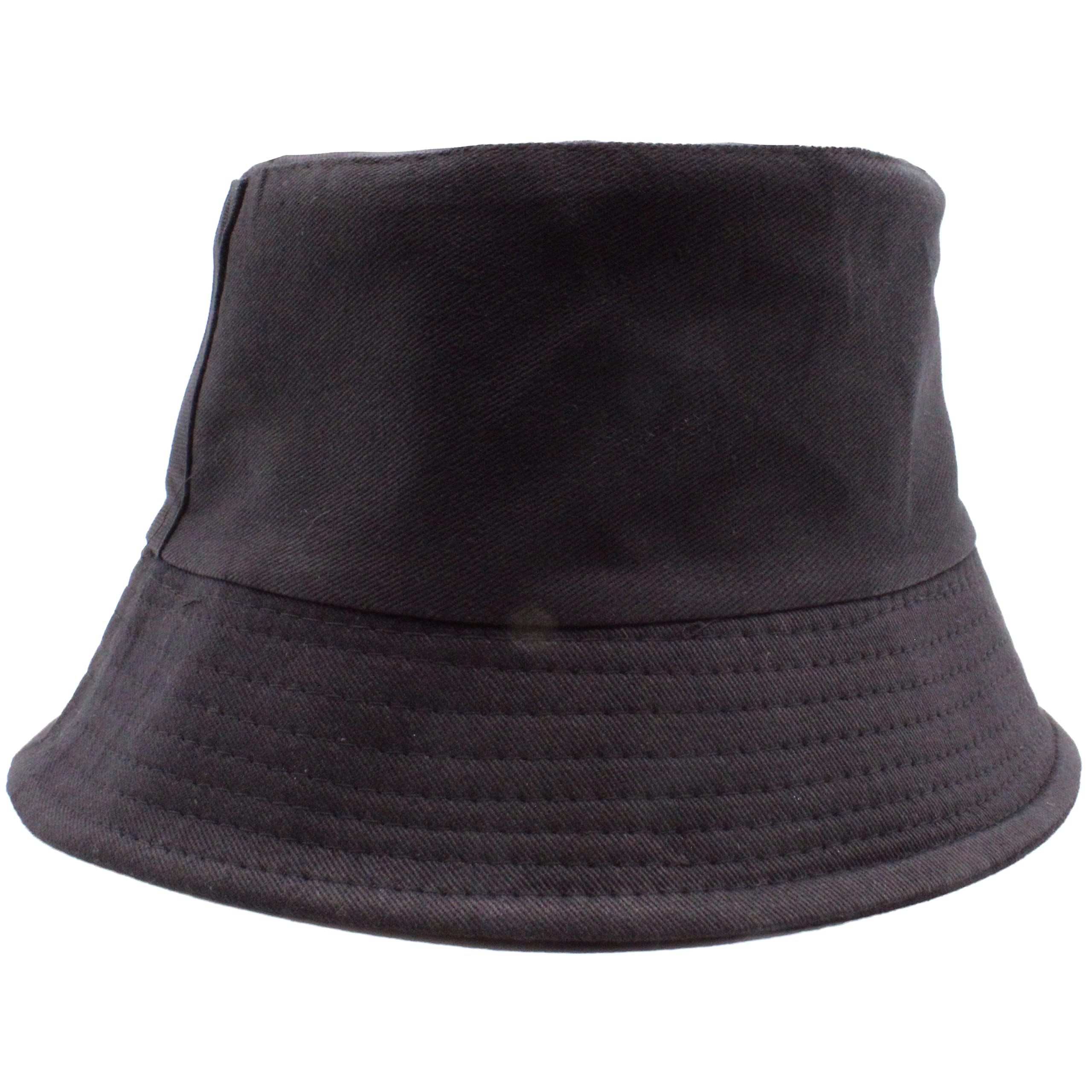 Cherry-On-Top Men's Plain Black Bucket Hat Cotton Hat Bucket Hats