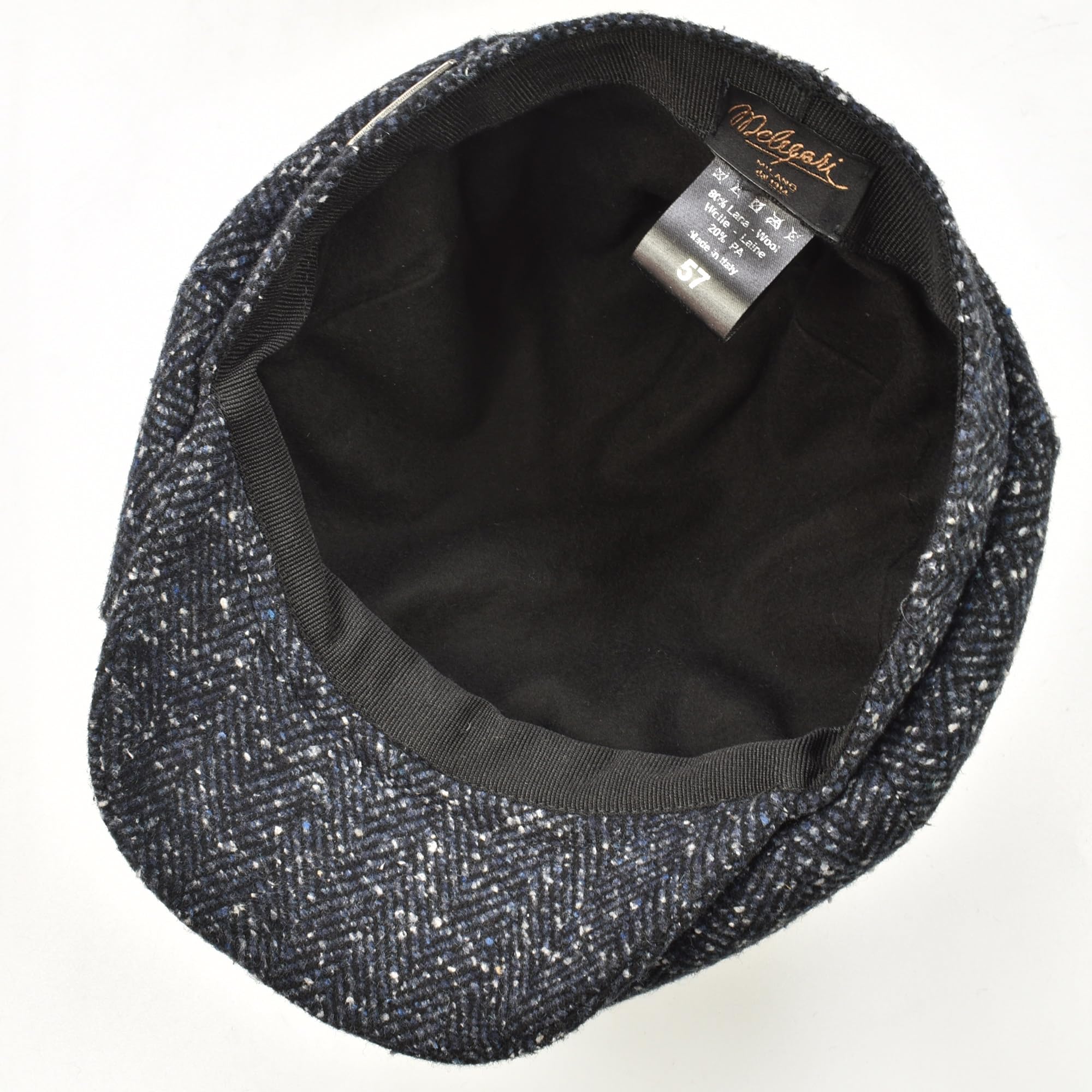 Melegari Czapka Gloucester | Newsboy Donegal Tweed Cap | Wyprodukowano we Włoszech | Mężczyźni/Kobiety | Jesień Zima