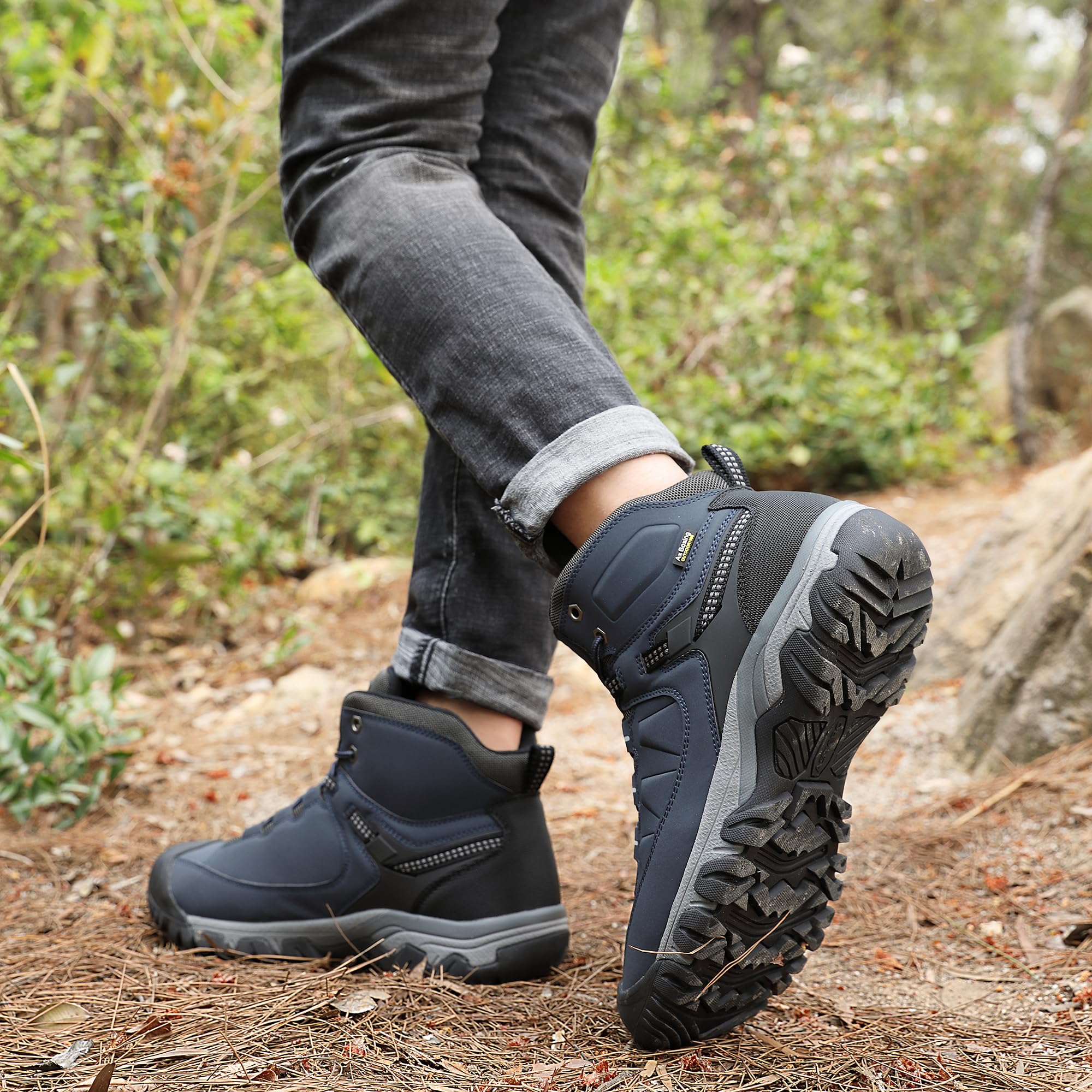 AX BOXING Winterschuhe Herren Gefüttert Winterstiefel Warm Wanderschuhe Draussen Winterboots Rutschfeste Wanderstiefel Schneestiefel Trekkingschuhe Größe 41-46 EU
