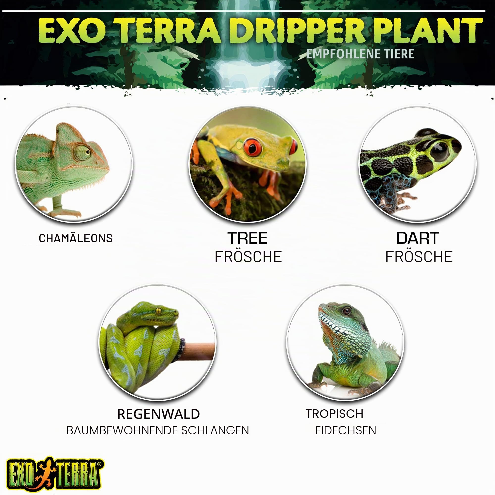 Exo Terra Dripper Plant Tropfbewässerungssystem mit Pumpe groß L