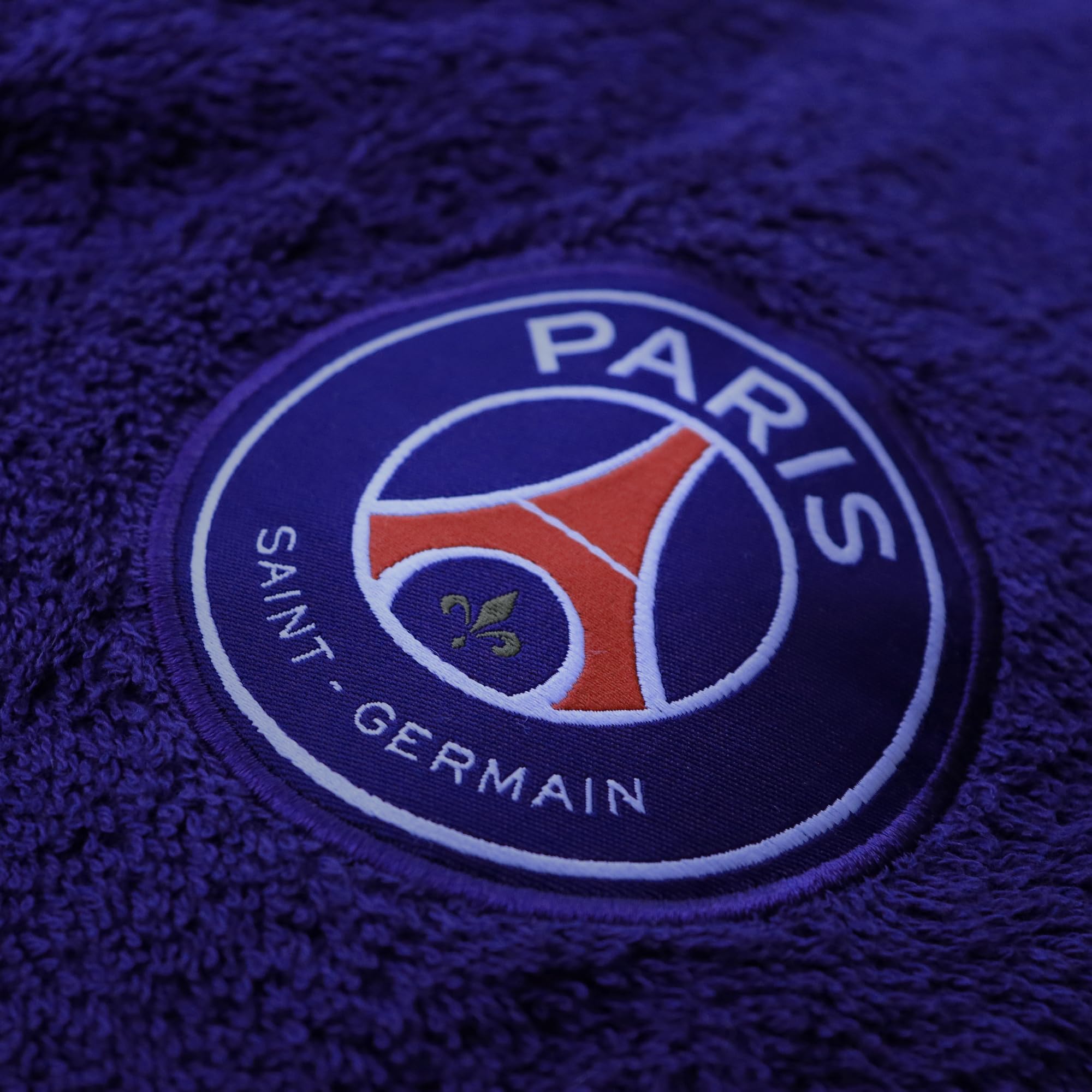 PSG Peignoir homme avec poches Paris-Saint-Germain | 100% Coton | OEKO-TEX | Taille L | Bleu