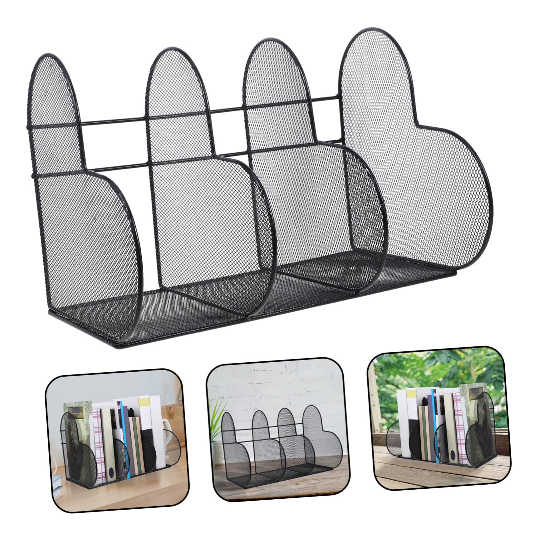 DOITOOL Portalettere Verticale in Metallo Portadocumenti Da Scrivania Portariviste Resistente All Usura Portalibri Raffinato Per Ufficio e Casa Accessori Per Organizzare Libri e Posta
