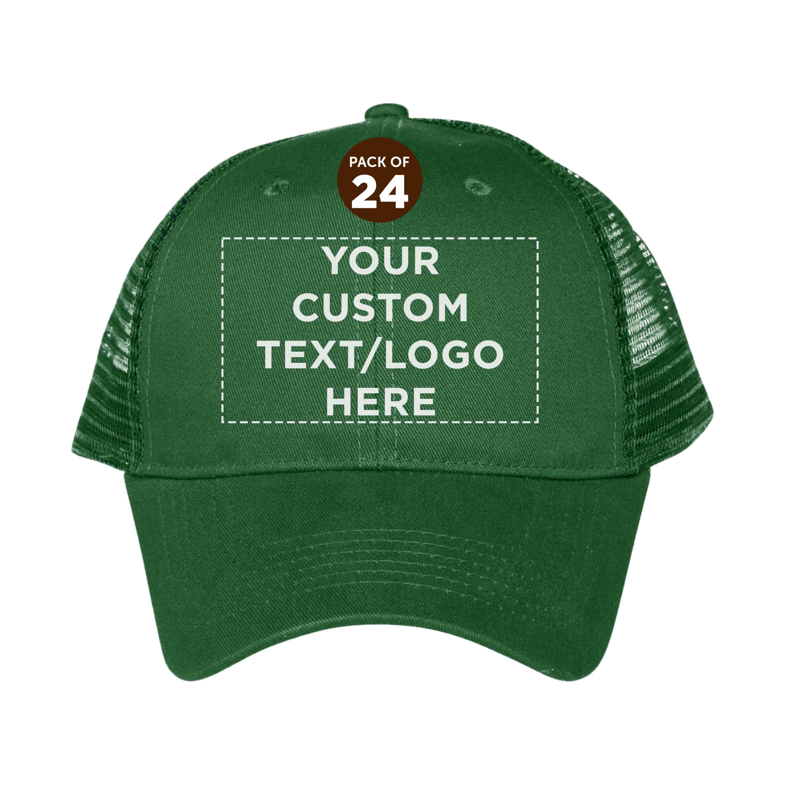 DISCOUNT PROMOS Custom Cotton Front Mesh Baseball Hat Set of 6/12/24 - Personalized Embroidered Caps