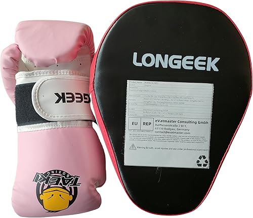 Miniatura 2 de Longeek Juego de guantes y almohadillas de boxeo para niños de 3 a 10 años