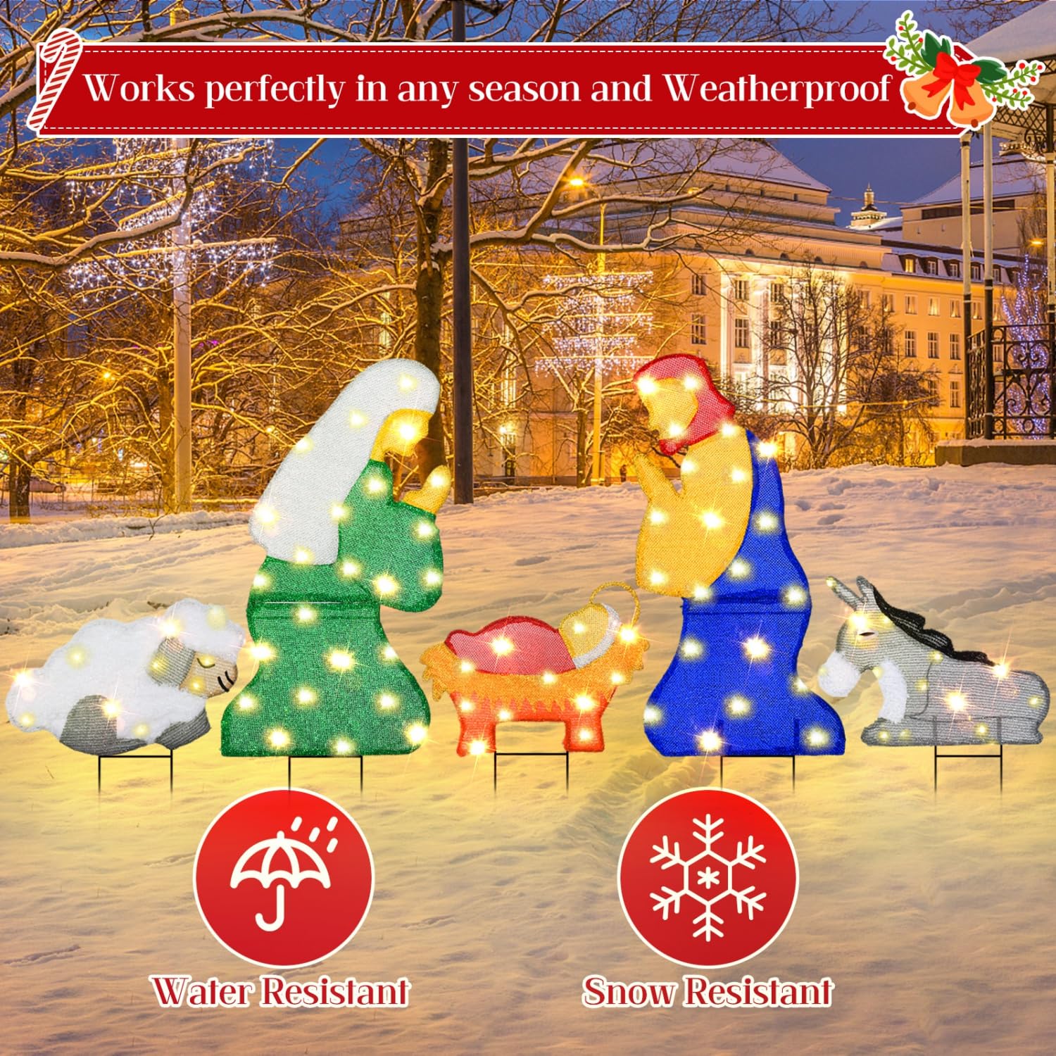 Snapklik.com : 5 PCS Nativity Set For Yard, 2 FT Nativity Sets For ...