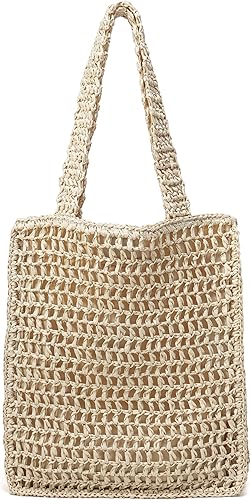 Beach Straw Purse For Women: Large Straw Bags Crossbody Shoulder Handbags - Raffia Woven Tote Purse For Summer Vacation