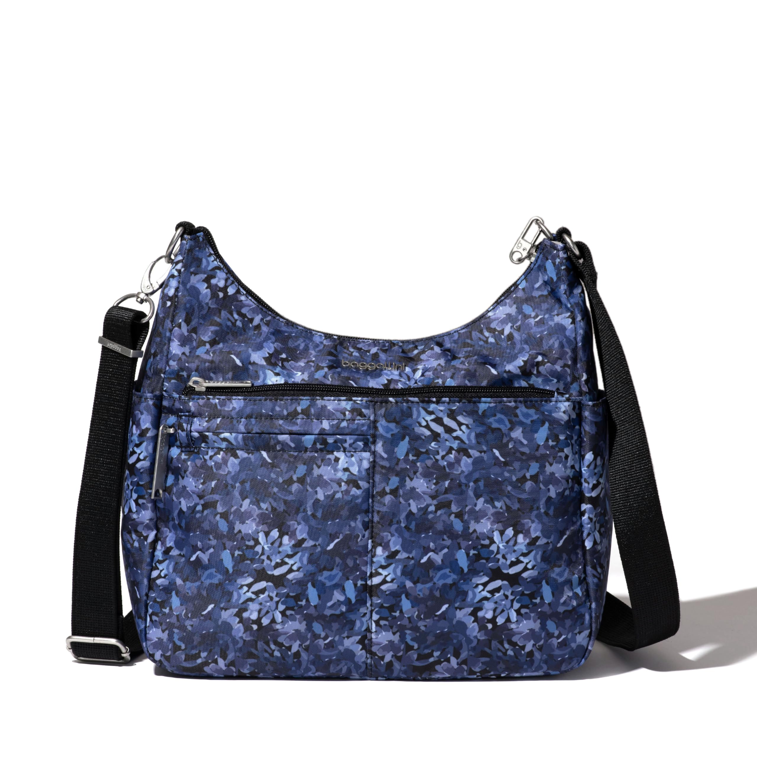 Baggallini Women's Securtex Anti-Theft Free Time Crossbody Bag, Indigo Petal, One Size