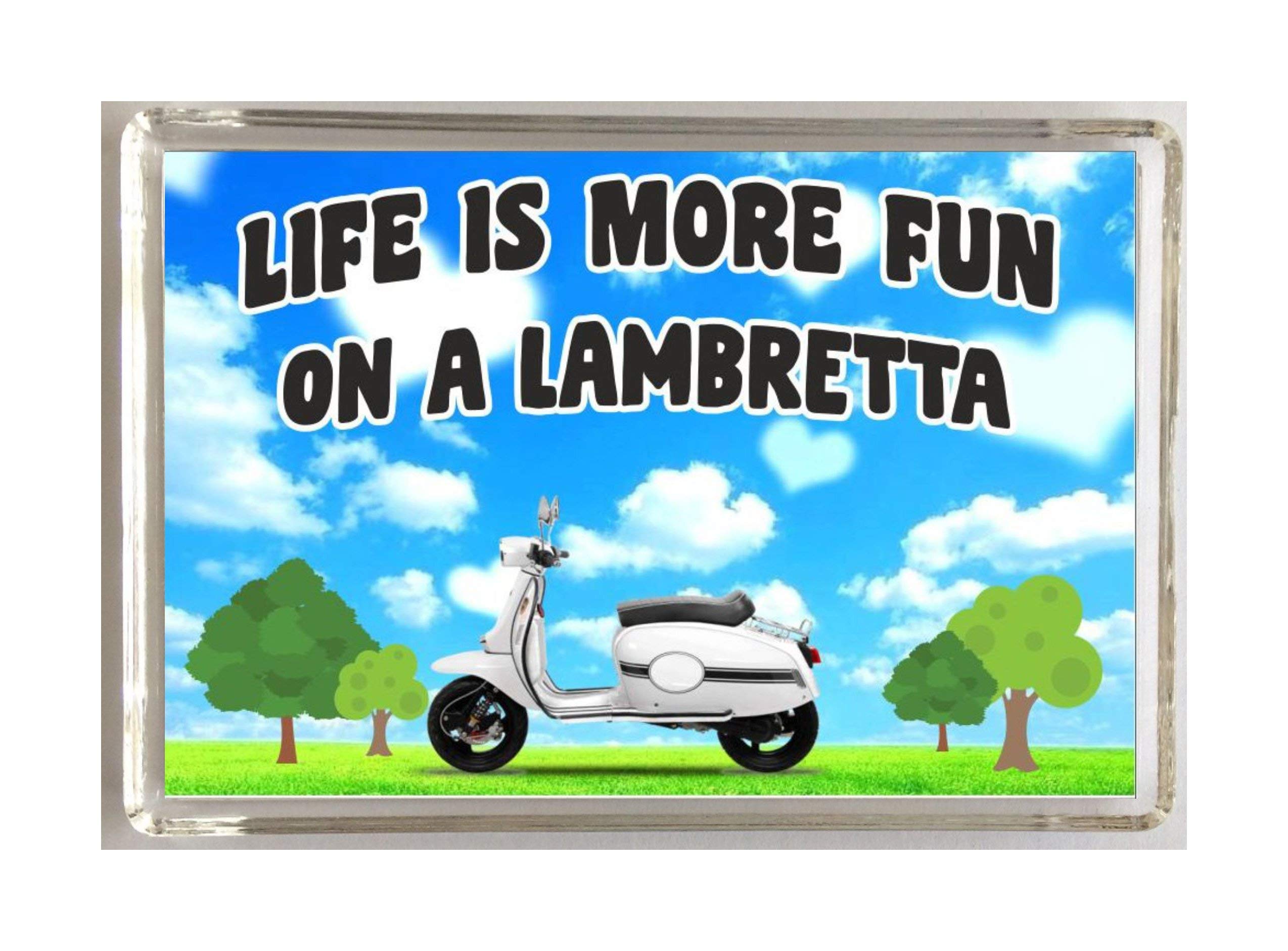'Clare''s Cosmetics' Fun Lambretta Lover Gift – Life Is More Fun On A Lambretta – Novelty Fridge Magnet – Fun Lambretta Present