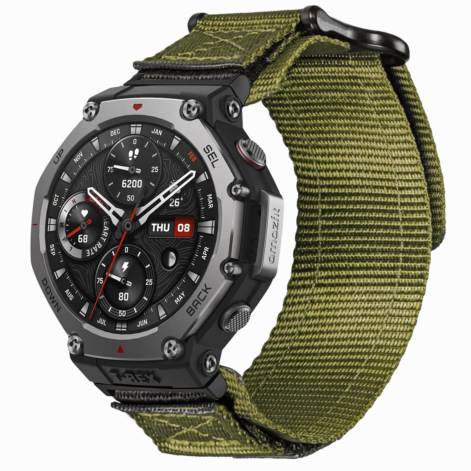 SMITHA Bracelets de montre compatibles avec Amazfit T-Rex, T-Rex PRO, T-Rex 2, T-Rex 3 ou T-Rex 3 PRO (48 mm)/(44 mm), T-Rex Ultra 1/2, bracelet de sport en nylon robuste, fermeture militaire