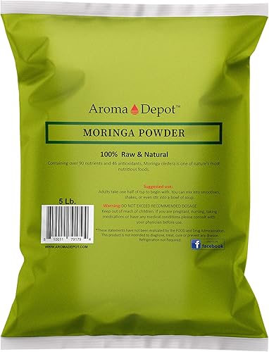 Polvo de moringa de 5 libras. Raíz (Zingiber officinale Roscoe) - Keto natural crudo, vegano, rico en vitamina C - Recomendado para usar en