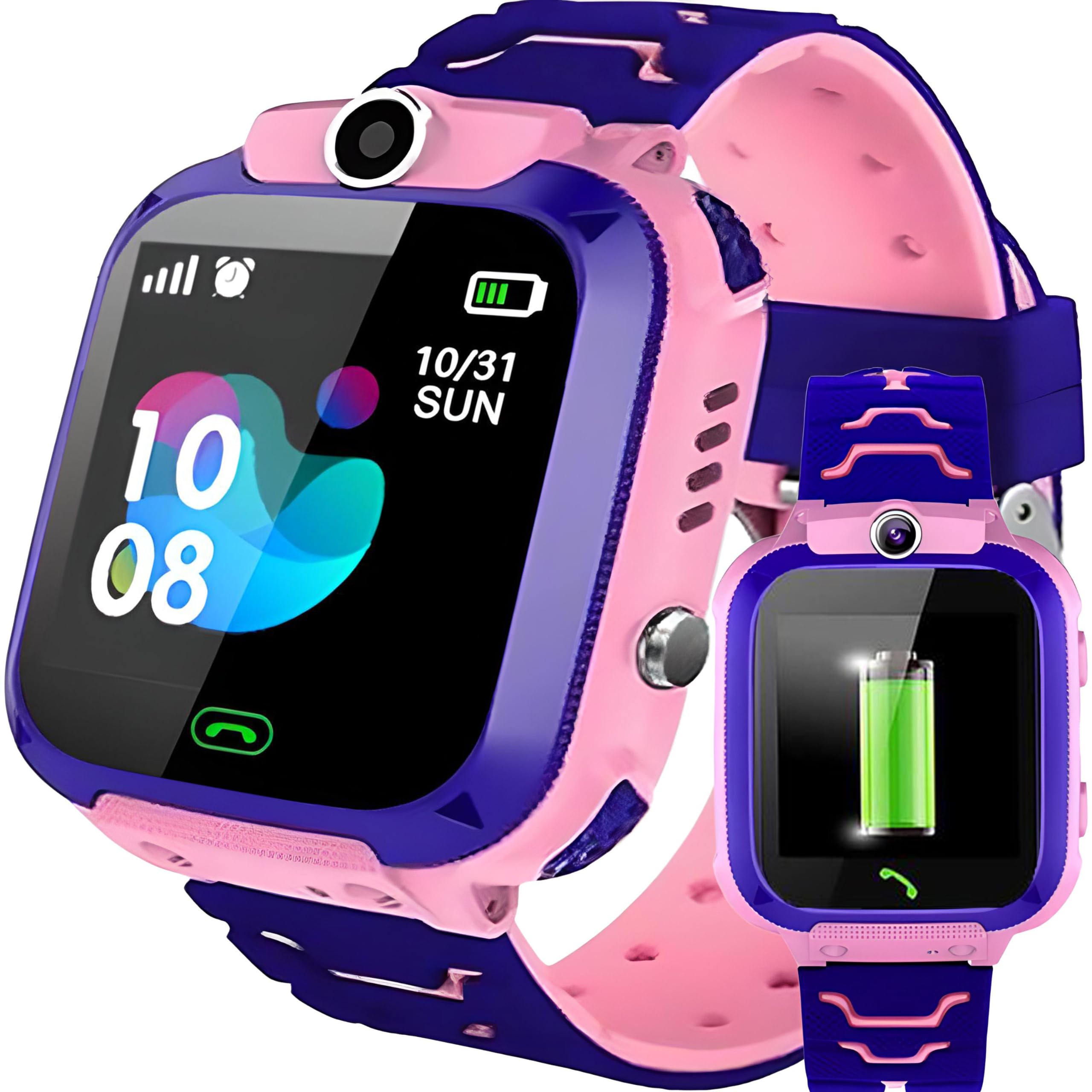 Retoo Reloj Inteligente Niños, Smartwatch Niña, GPS SOS, Pulsera Actividad Despertador y Pantalla TÔctil, Reloj Educativos, Llamada, Música, Despertador, Juguetes Regalos para Niños Niñas