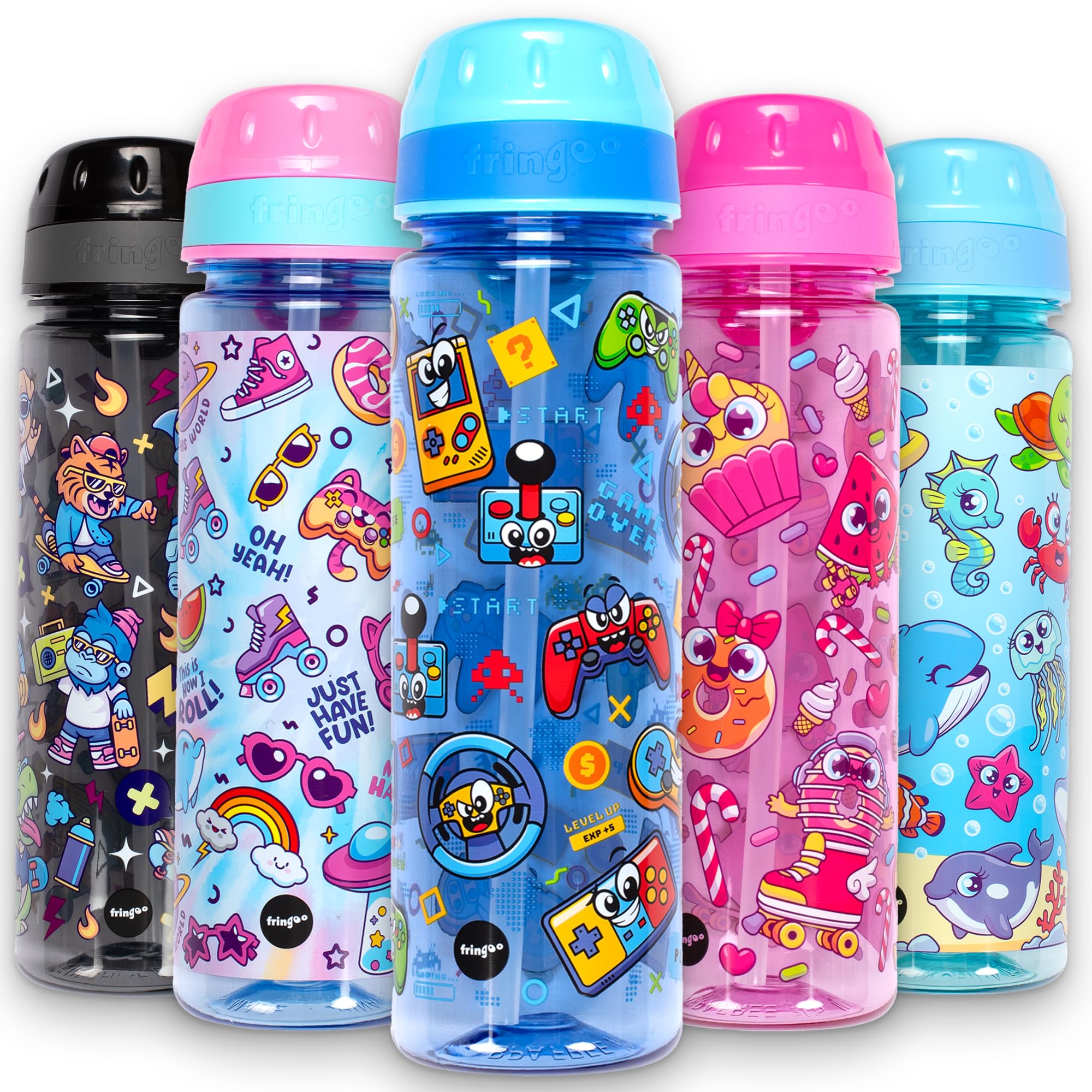 Gourde Personnalisée Enfant 440 Ml - Sans BPA, Avec Paille Et Poignée, Design Spider Ou Personnalisable - Pour école Et Activités
