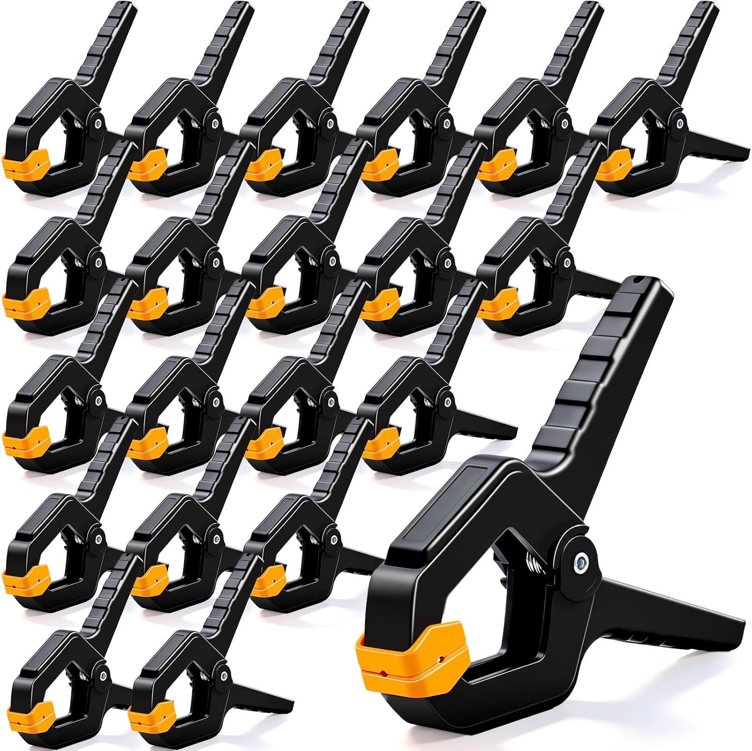 20 Pack Spring Clamps for Crafts & DIY - 3.5 Inch Plastic Woodworking Clamps, Small Balloon Arch Clips, Heavy Duty Tarp & Backdrop Holder Clips
