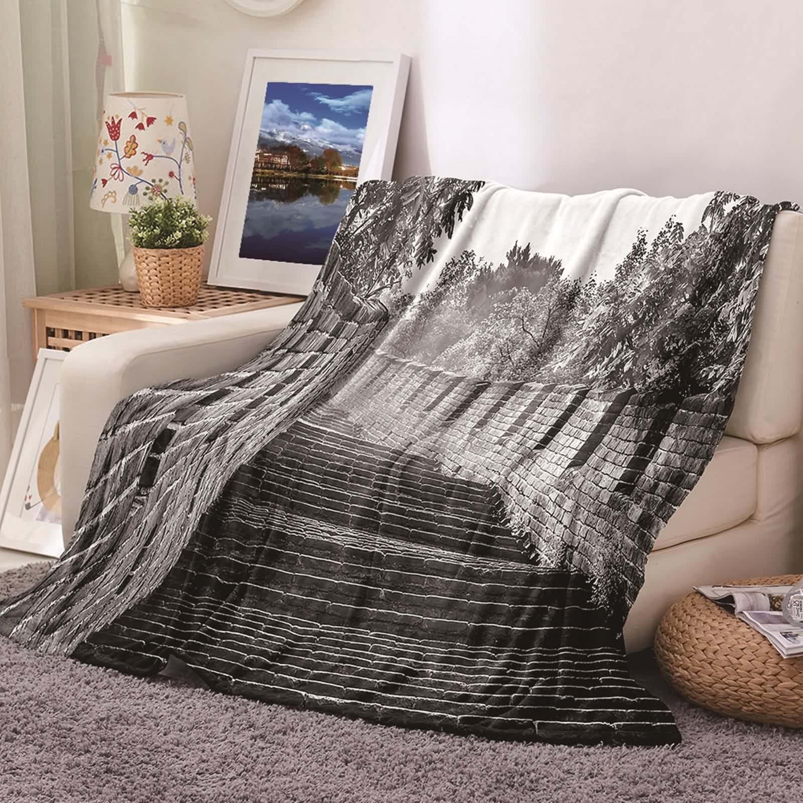 Couverture Polaire Flannel KnSam Anti-Froid Plaid Canapé Lit