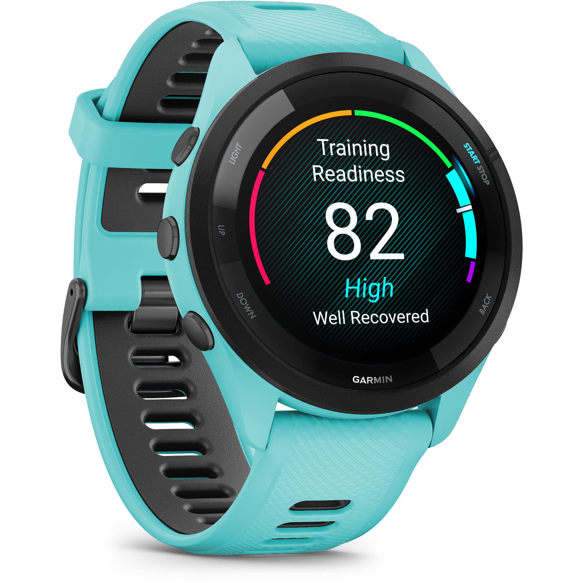 Garmin Forerunner 265 Running Smartwatch, Colorful AMOLED Display, Training Metrics and Recovery Insights, Black and Powder Gray (Renewed)
