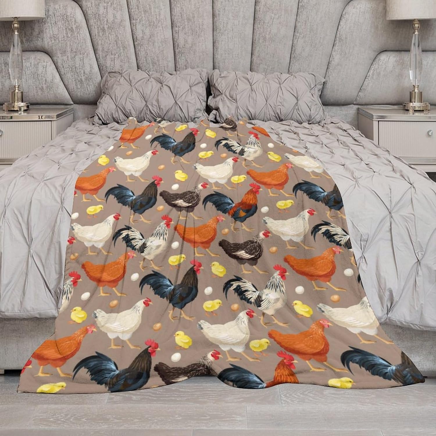 Chicken Throw Blanket Gifts for Kids - Warm, Lightweight, Cozy Blankets & Throws for Couch & Bed Living Room 50"x40" - Image 5