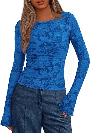 BTFBM Casual Long Sleeve Shirts Fall 2025 Going Out Tops for Women Trendy Floral Work Blouses Bodycon Tunics