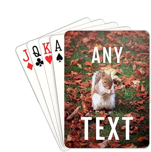 Miniatura 1 de Migedy Baraja de cartas de ardilla, cartas personalizadas, ardilla con nuez, mazos de cartas vintage, cartas personalizadas, regalo de cumpleaños