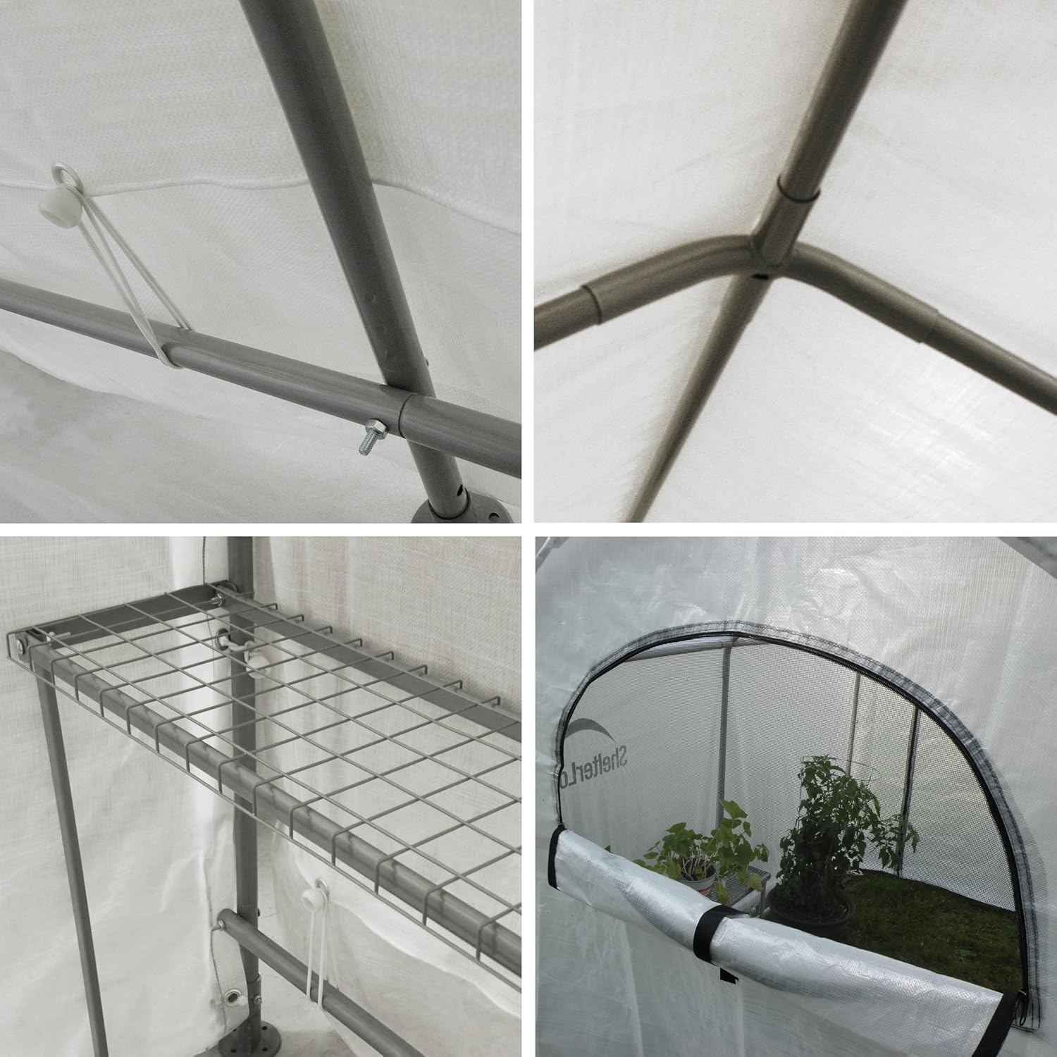 ShelterLogic 6' x 8' x 6.5' GrowIT Greenhouse Peak Roof Style Backyard Grow House with Integrated Shelving