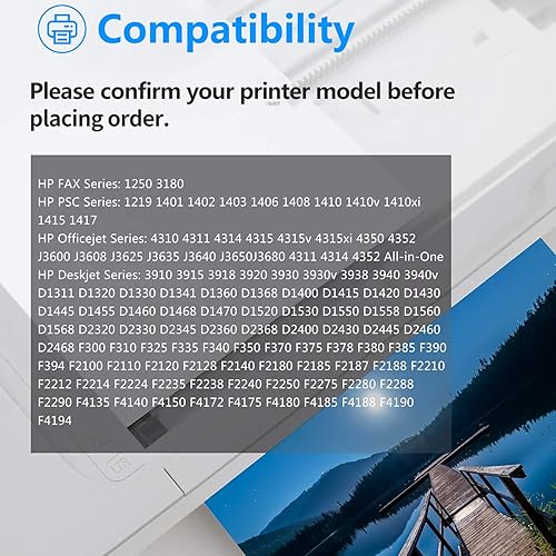 Miniatura 2 de greencycle Paquete de 2 cartuchos de tinta negra remanufacturados C9351A 21 21XL compatibles con HP Deskjet D1430 D1445 D1455 D1460 D1468 D1470