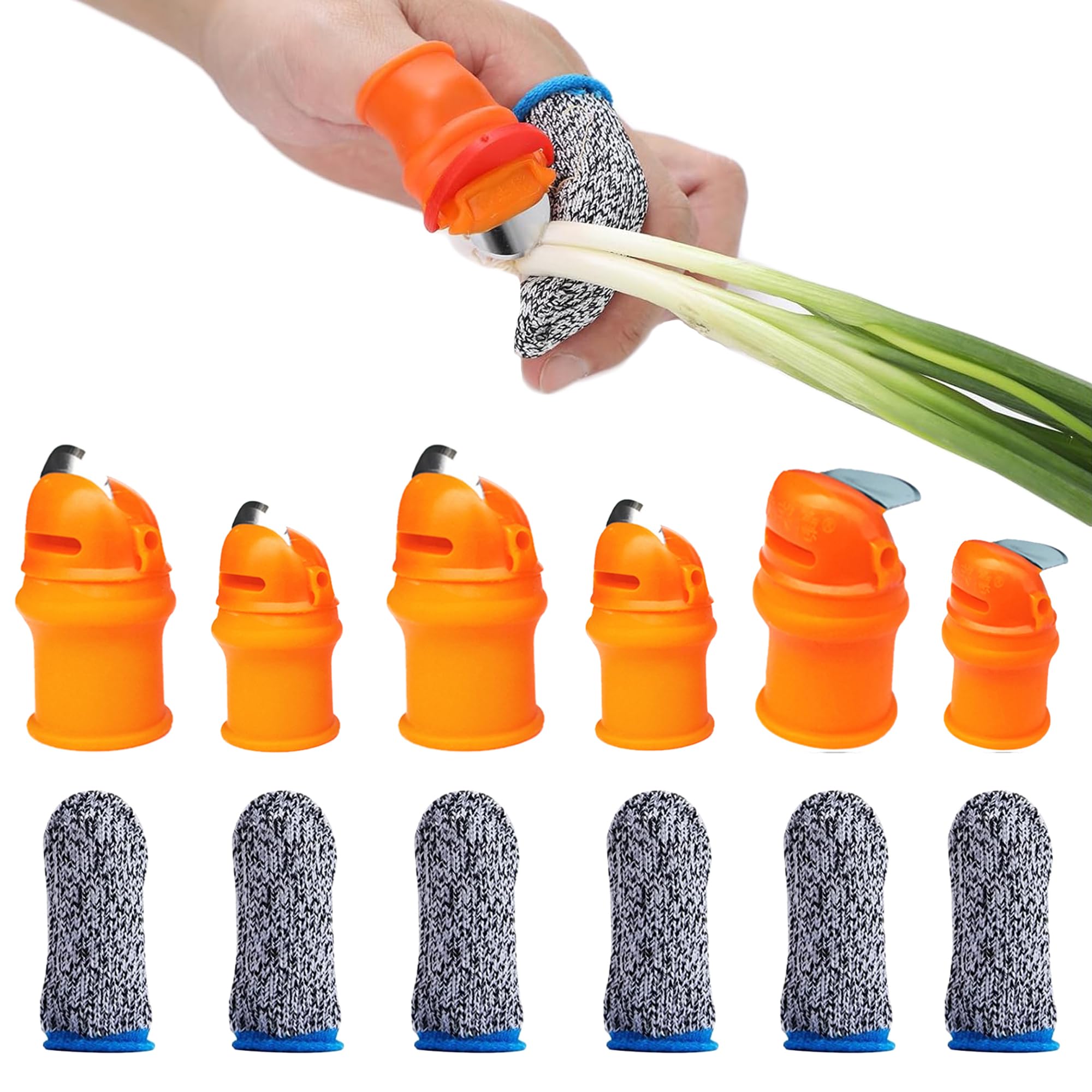 Nóż do kciuka silikonowego, 12 sztuk Antiderapant Garden Nóż z nóżkami zapobiegającymi gryzieniu na palce, wielokrotnego użytku nóż ogrodniczy do cięcia roślin, owoców, warzyw