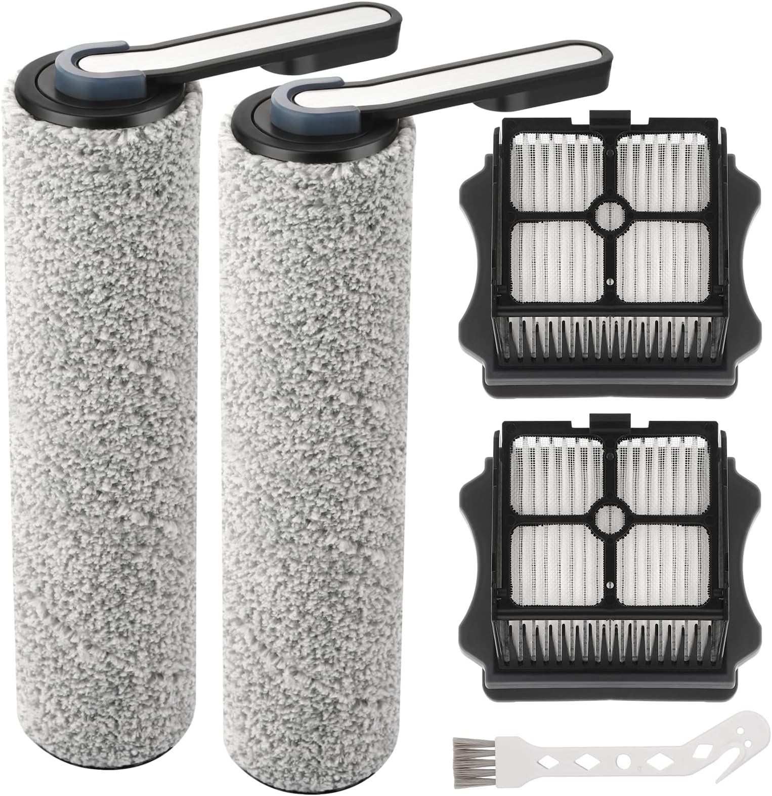 S5 Roller Brush and HEPA Vacuum Filter Replacement for Tineco Floor ONE S5 / S5 Pro / S5 Pro 2 / S5 Blue Cordless Wet Dry Vacuum Cleaner Replacement Parts Include 2 HEPA Filters, 2 Brush Rollers