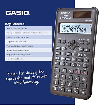 Casio FX300MSPLUS2 Science Second Edition Calculator, Sleek Design, Black
