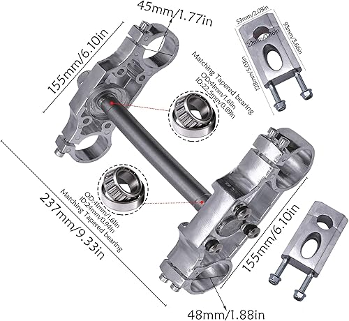 Miniatura 2 de TDPRO Elevador de barra de abrazadera triple de aleación para manillar de 7/8 "0.866 in 1.772 in/1.890 in Horquilla delantera KLX Apollo CRF50 Atomik