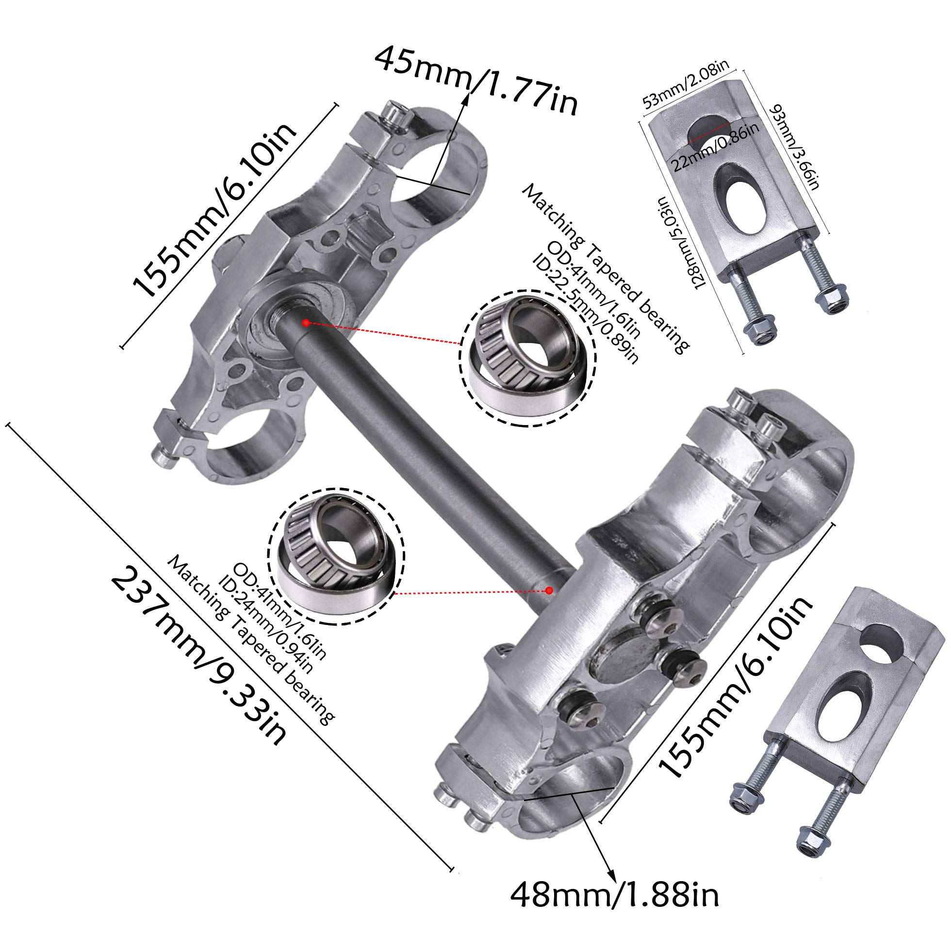 Abrazadera Elevadora Para Manillar De Bicicleta O Moto De 22mm (7/8") - Compatible Con CRF50, 70, 125, SSR Y Dirt Pit