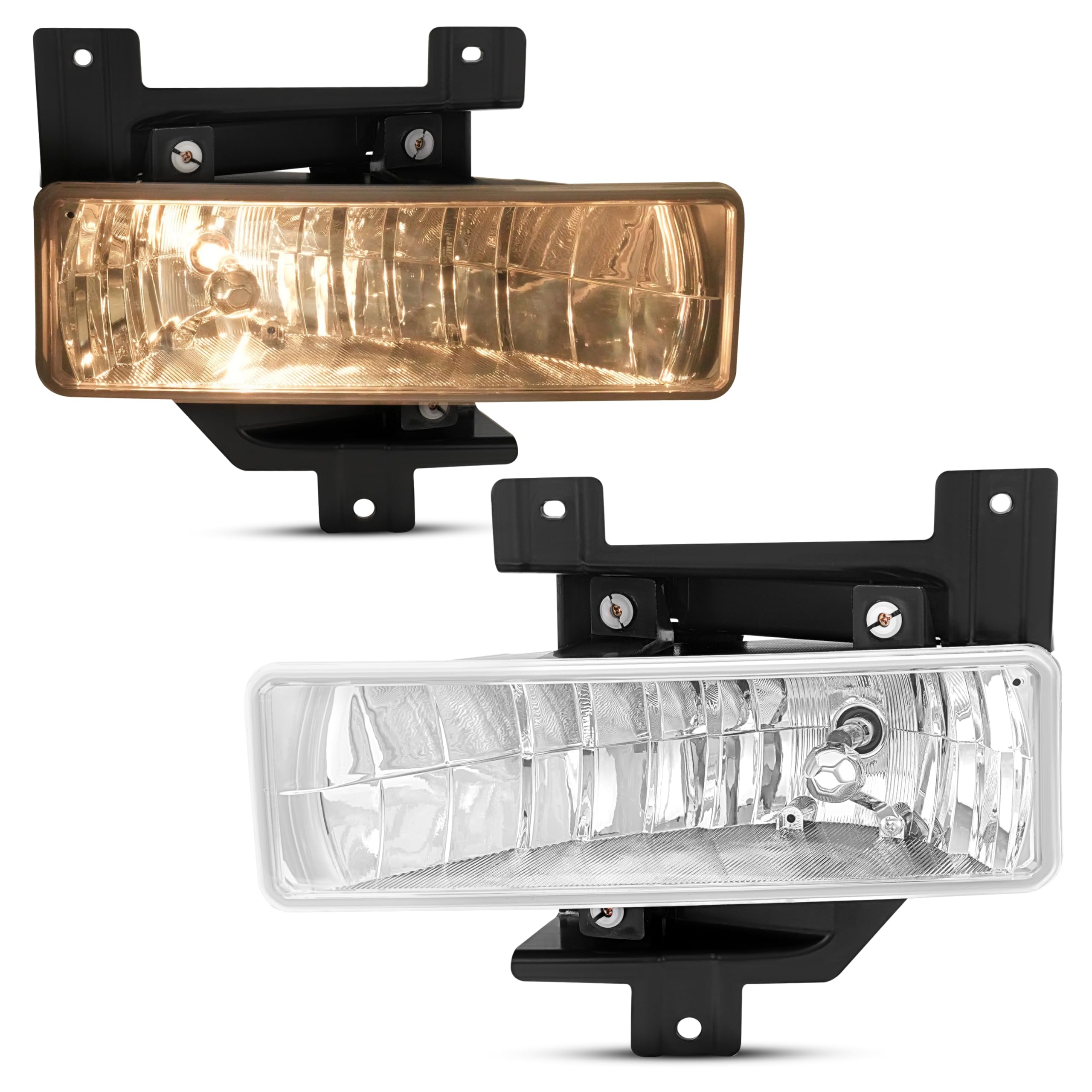 HECASA Pair Fog Light w/Bulb Compatible with 1997 1998 Ford F150 F250 Expedition Pickup Truck Replacement for FO2592114 FO2593114 Front Bumper Fog