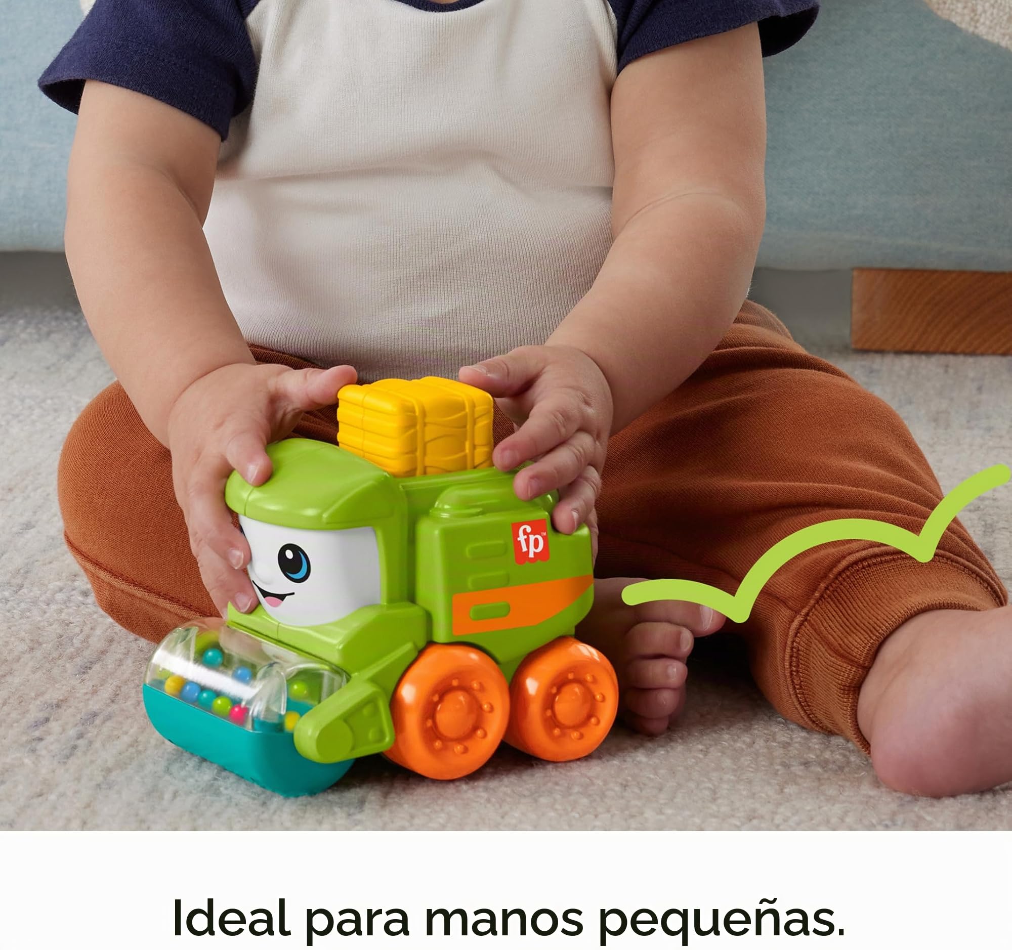 Fisher-Price Juguete para bebé Rollin' Tractor Push-Along Vehículo con Actividades motoras Finas para bebés a Partir de 6 Meses