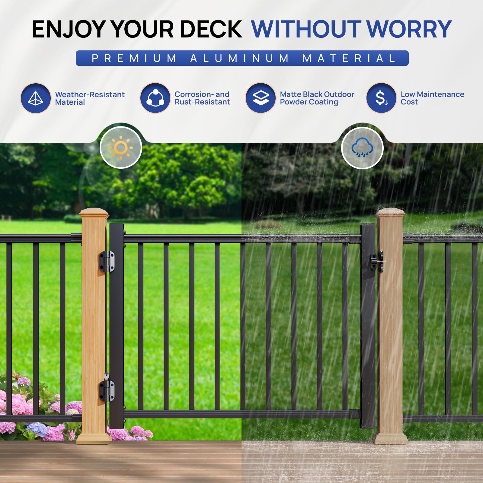 Egadis Charnières de portail à fermeture automatique de qualité supérieure avec loquet verrouillable à clé | Kit de quincaillerie pour portail extérieur robuste pour terrasse, porche, portails de cour