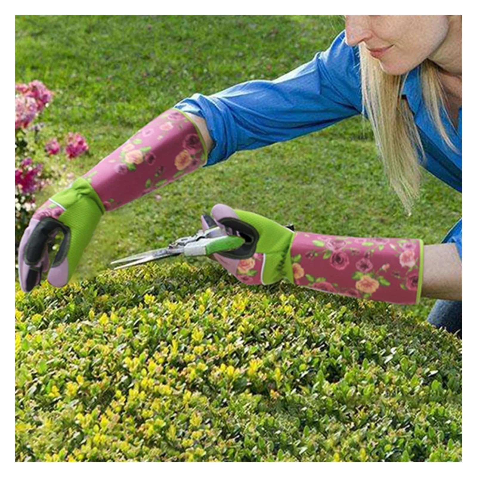 Guantes de jardinería, Guantes Jardinería Poda Rosas Multicolor(D 35x12cm)