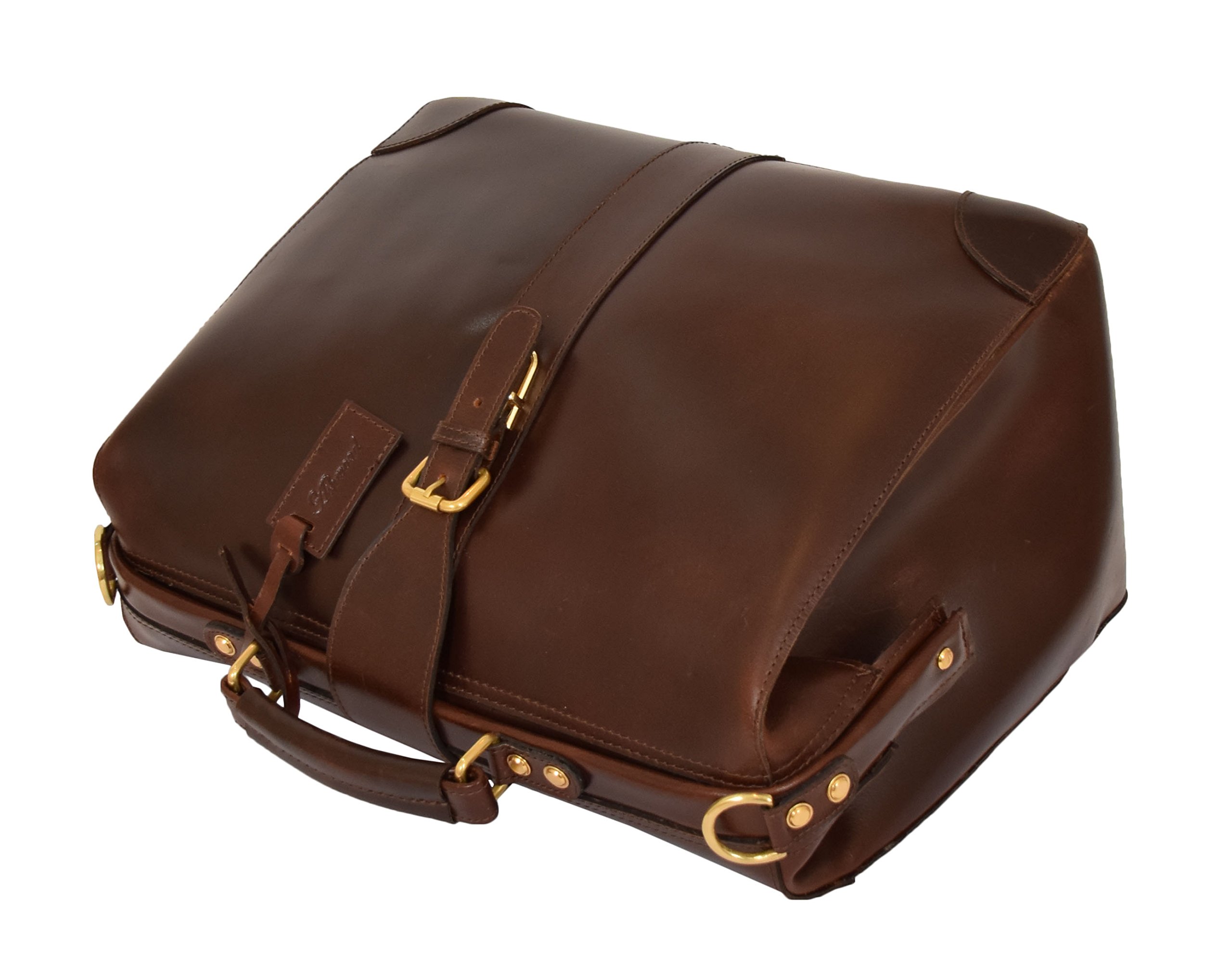 Bolso de Cuero Real para Médicos Cuerpo Cruzado Maletín Estuche Organizador Cortex Marrón