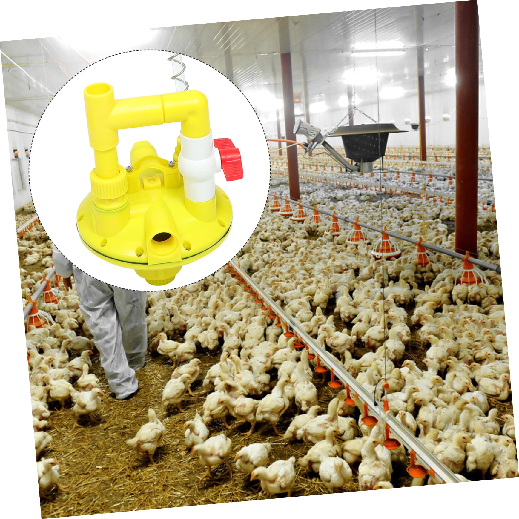 Valvola Regolatrice Pressione per Beverino Galline Plastico Giallo | Beverino Galline e Drinking Machine, Design Leggero, Prevenzione Perdite, Accessorio per Impianto Acqua