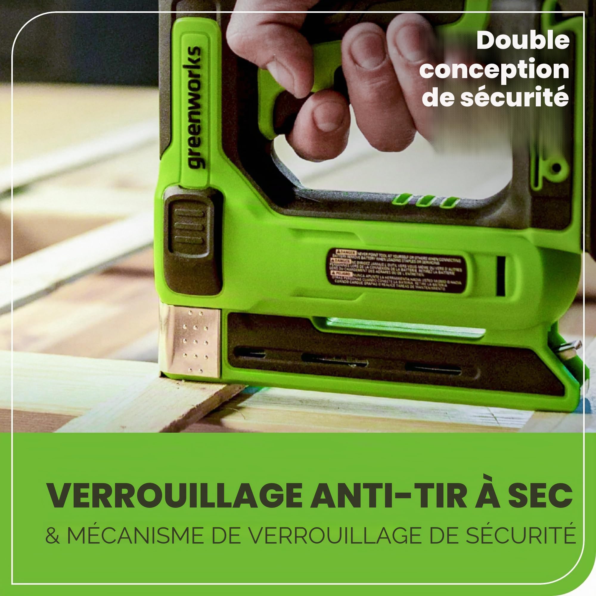 Greenworks Agrafeuse couronne 24 V 3/8" avec batterie 2Ah et chargeur 2A
