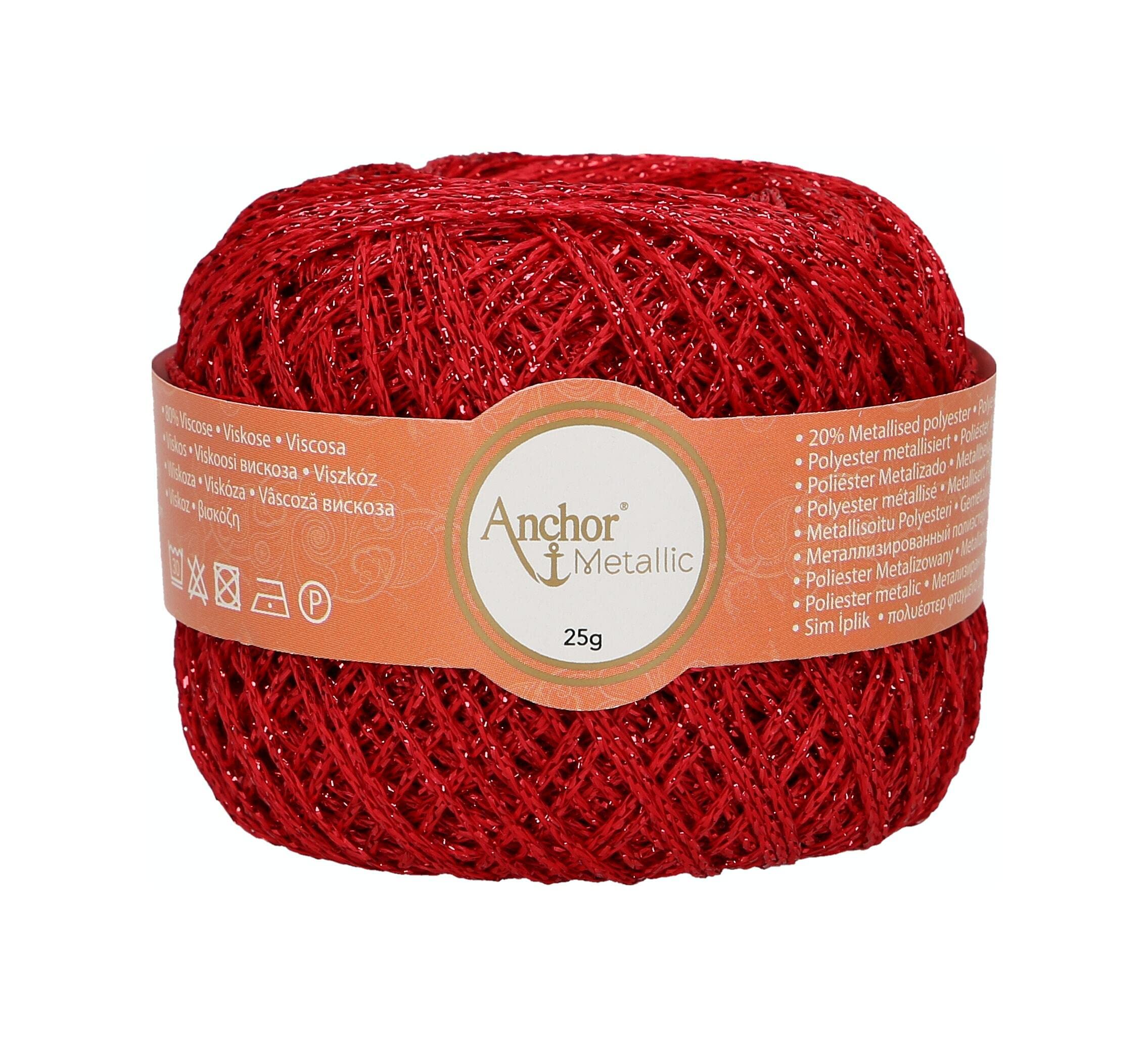 Anchor Artiste Metallic 4716400-00318 Red Effect Yarn