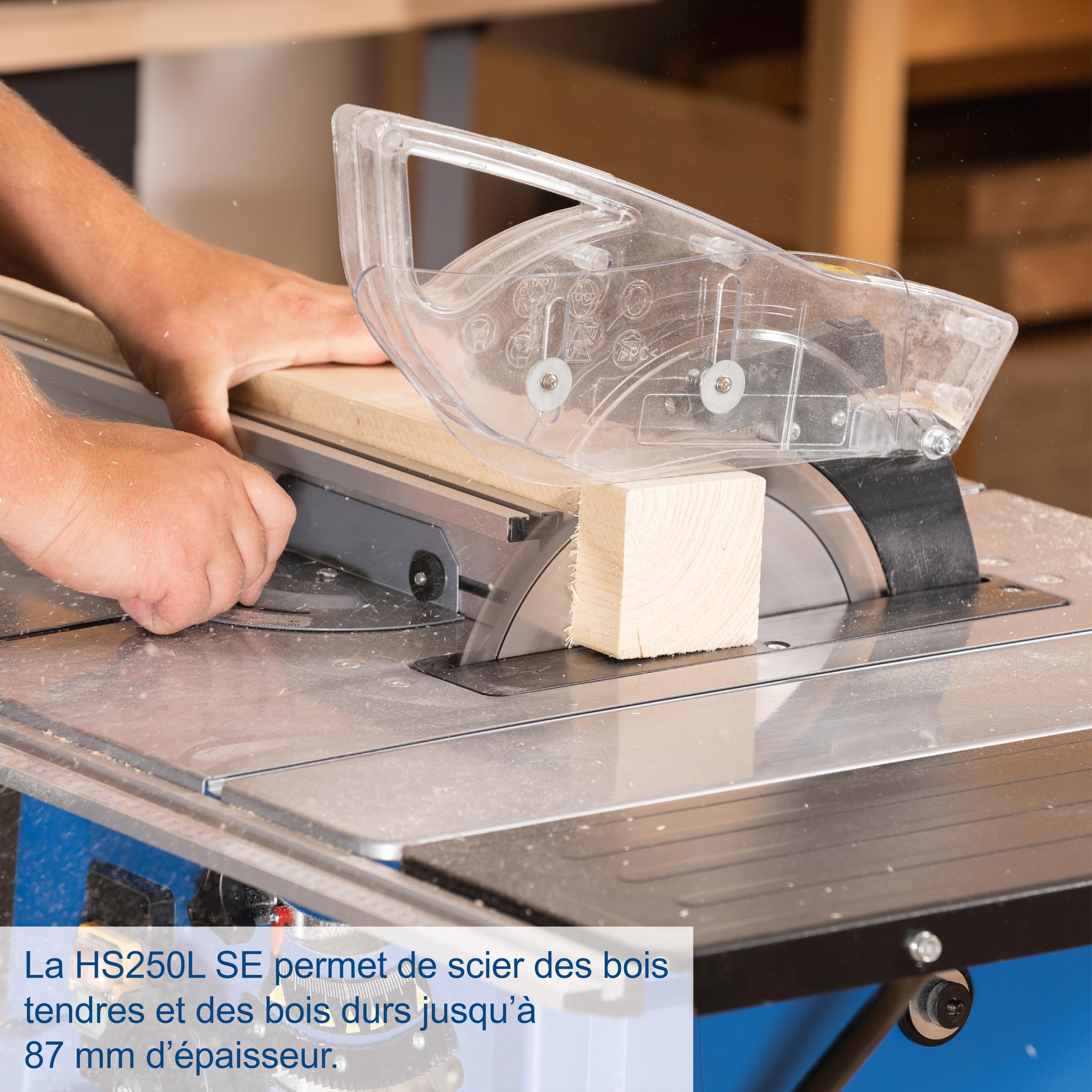 Scheppac HS250L Scie sur table 230V 2000W Hauteur de coupe 87mm Lame Ø254mm