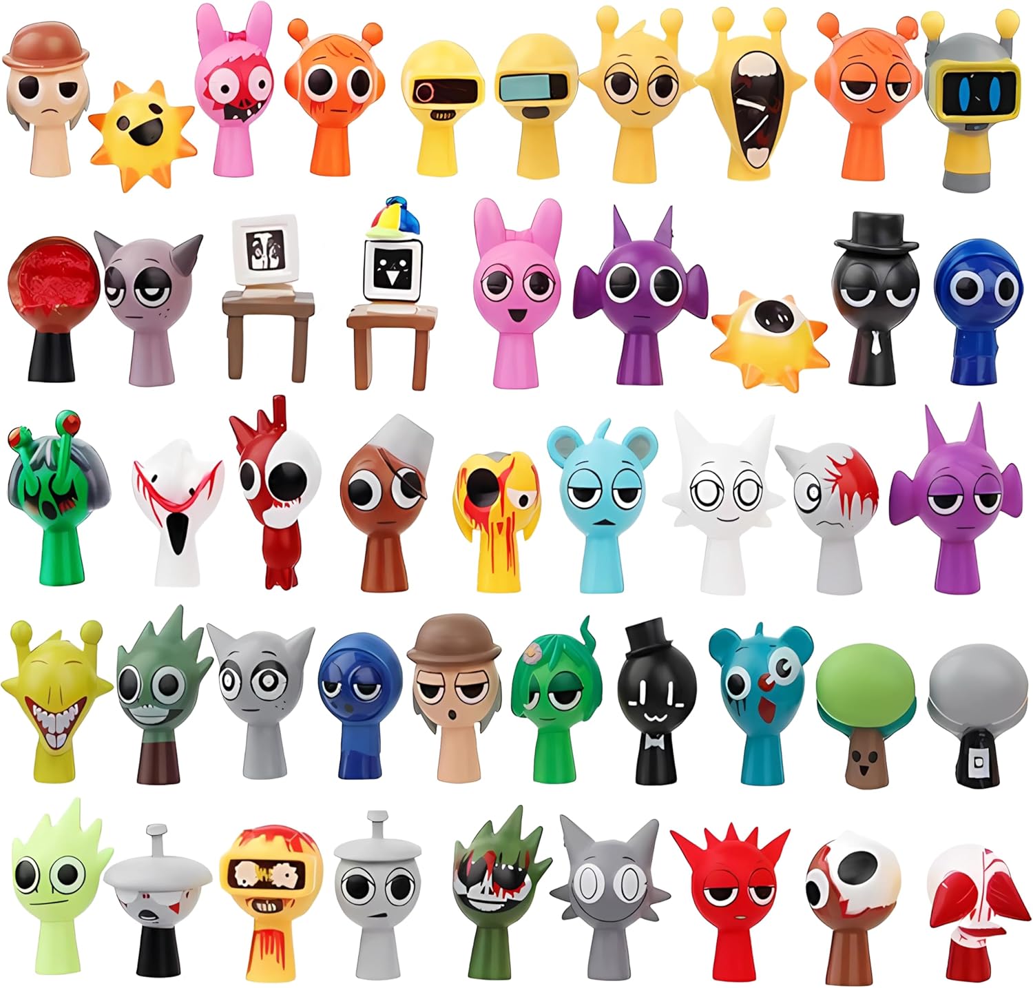 Wenda Action Figures Toy Set 48-Piece,Pinki、Clukr、Jevin PVC Toys-Collectible for Display Enthusiast