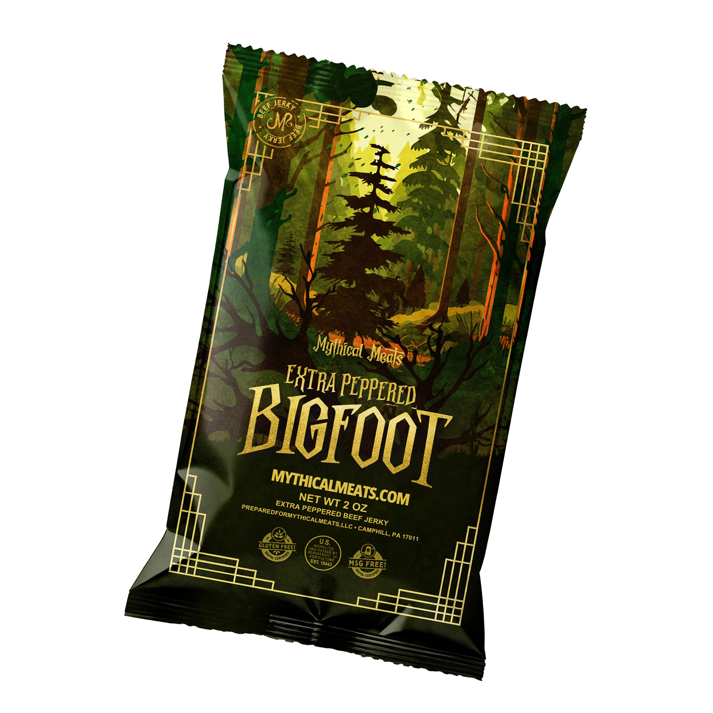 Mythical Meats Bigfoot Beef Jerky - 6oz, Extra Peppered Flavor, High Protein Snack, Made in USA