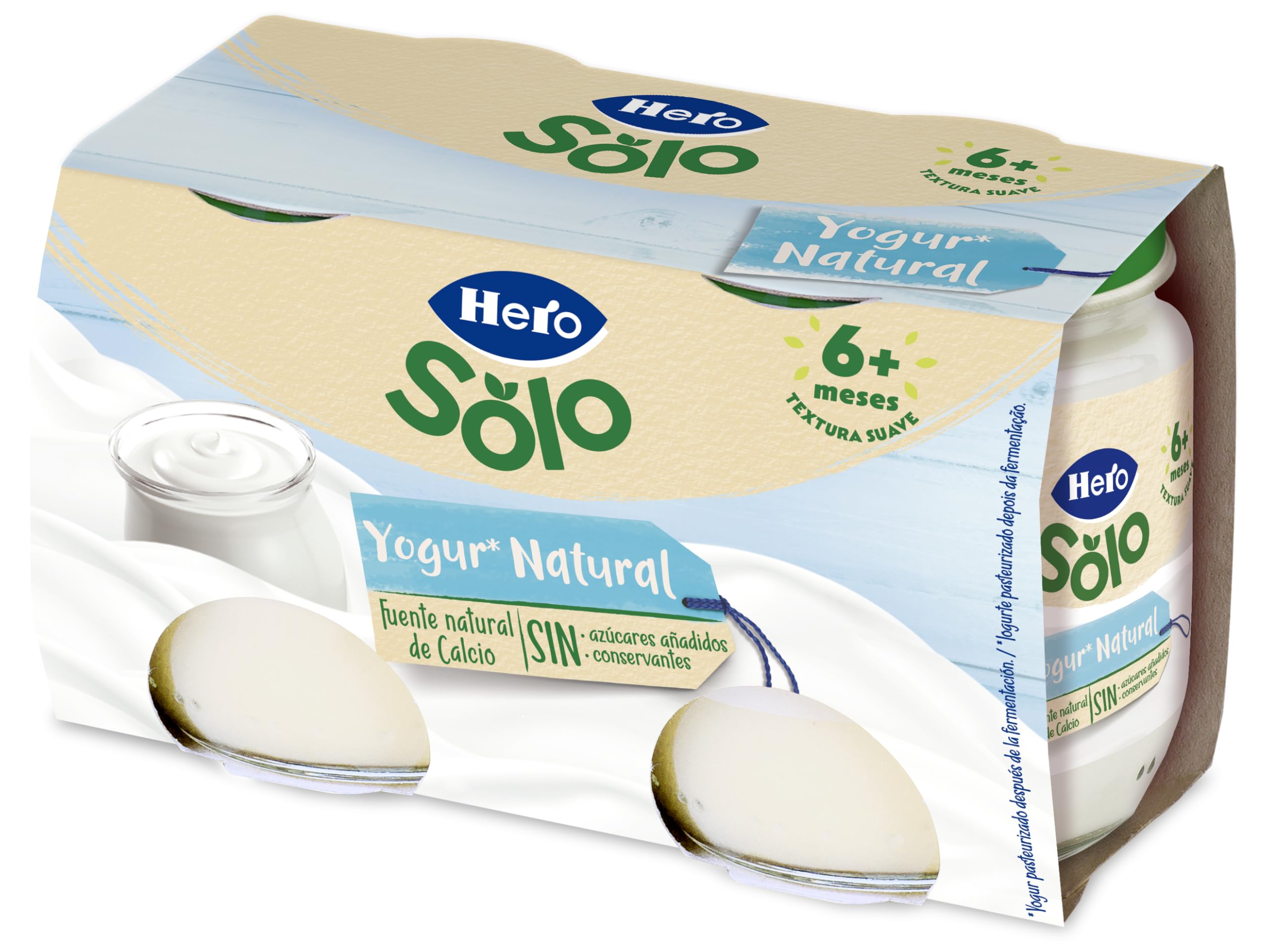 Hero Baby Tarritos de Yogur Natural, 2 x 120gr