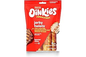 Hartz Oinkies Porkalicious Smoked Pig Skin Chicken Jerky Twists Dog Treats, 8 Count