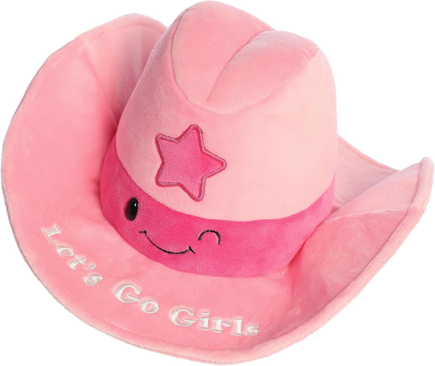 Aurora® Witty JUST Sayin'™ Let's Go Girls Cowgirl Hat™ Stuffed Animal - Expressive Characters for Decorative Charm - Quirky Birthday Gifts for Kids and Adults - Pink 11 Inches