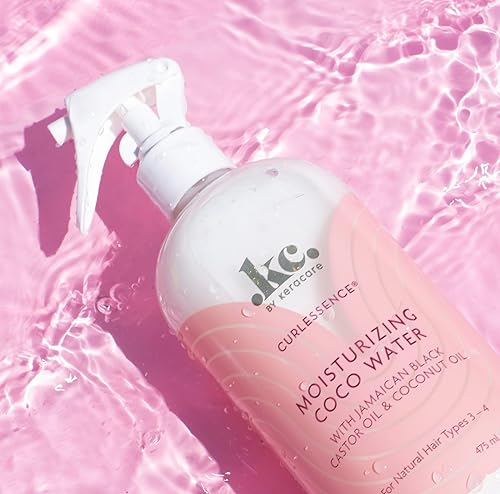 Miniatura 5 de KeraCare Agua de coco, 16 onzas, spray refrescante ligero para el cabello, hidratante e hidratante, con aceite de ricino negro jamaicano y aceite de
