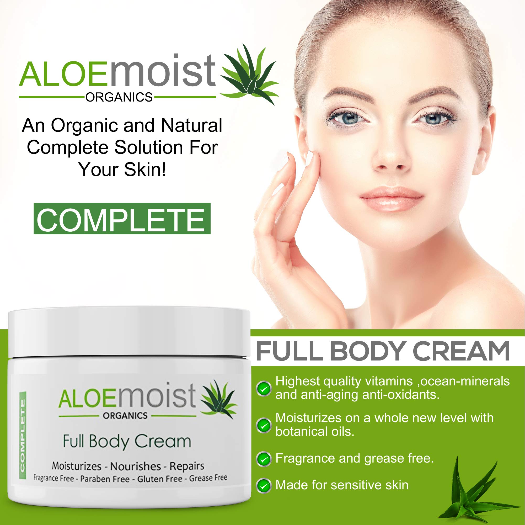 Natural Aloe Vera Body Lotion Face & Body Moisturizing Cream With