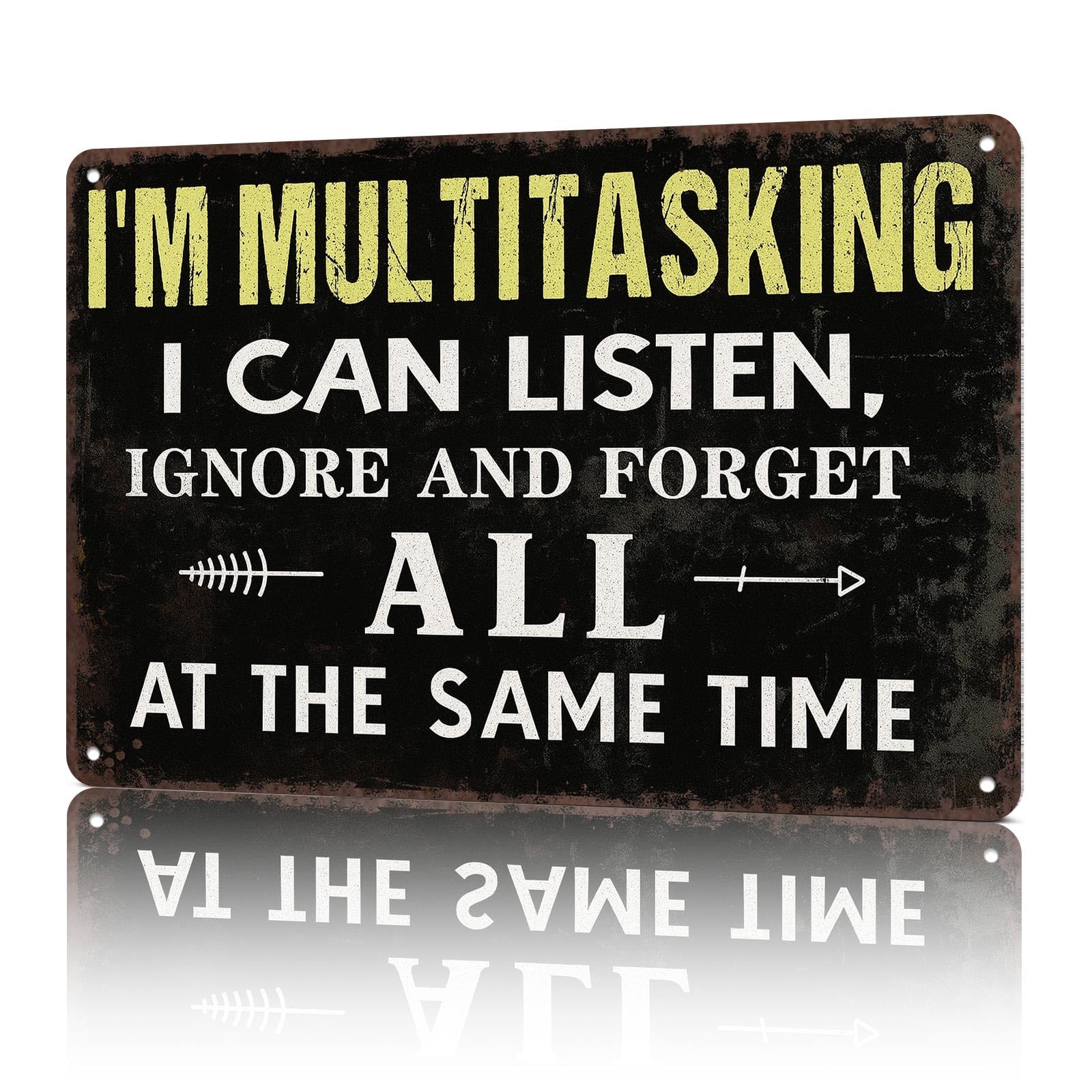 KWQDOZF Metal Signs Poster 8x12inch Vintage Sign I'Multitasking Funny Metal Tin Sign Aluminum Sign Wall Art For Home Room Bedroom Office Decor