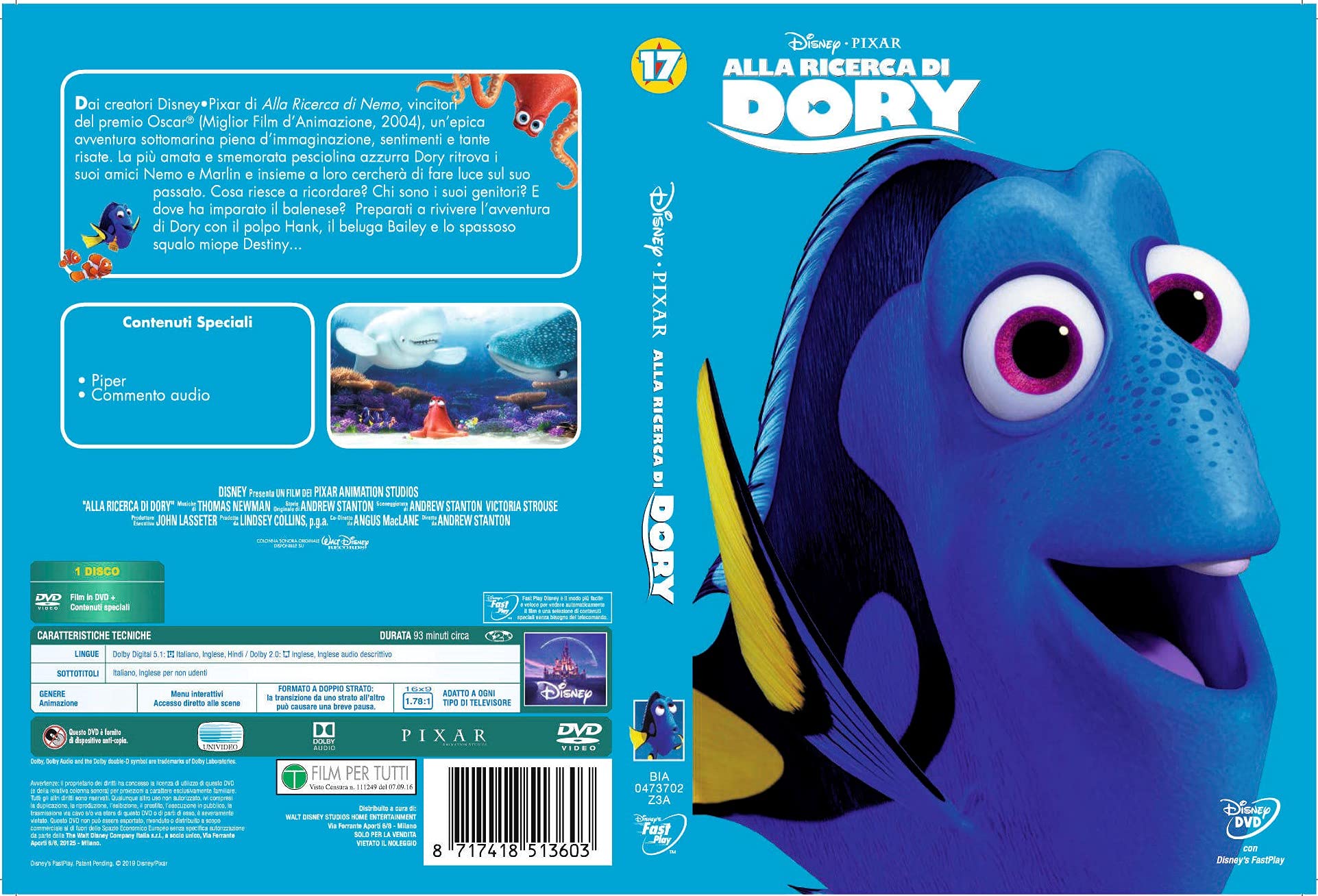 Alla Ricerca Di Dory Dvd ( DVD)