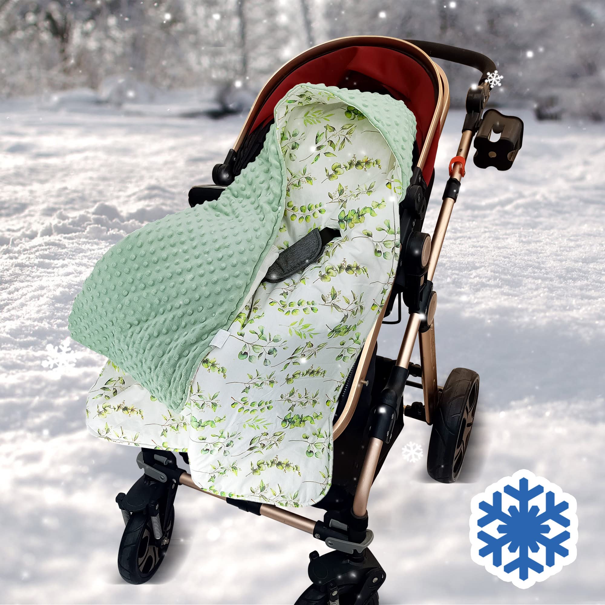 Miracle Baby Couverture Enveloppante Hiver Bébé, Couverture Multifonction pour Bébé 90 x 90 cm, Utilisable sur Le siège Auto, de la Poussette (Automne et Hiver, Feuilles)