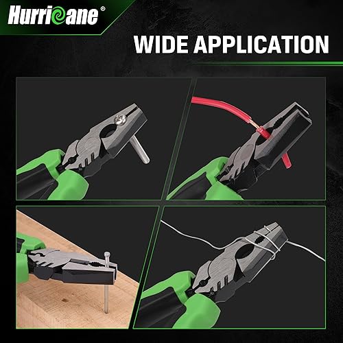 Miniatura 5 de HURRICANE Alicates extractor de tornillos pelados de 6 pulgadas, alicates Pro Linesman con mordazas antideslizantes, quita los tornillos