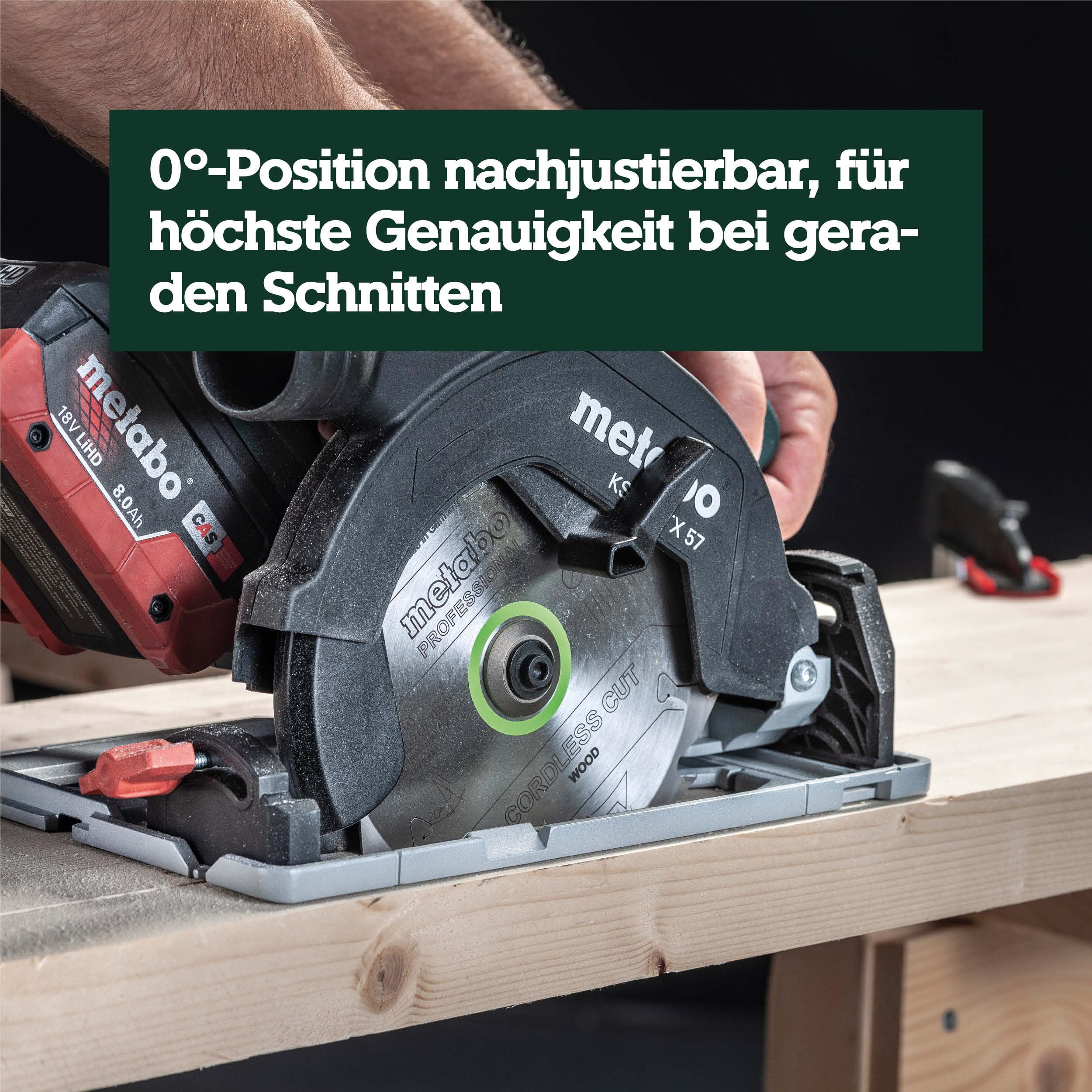 metabo Akku-Handkreissäge KS 18 LTX 57, 18V Elektrische Holz-Kreissäge